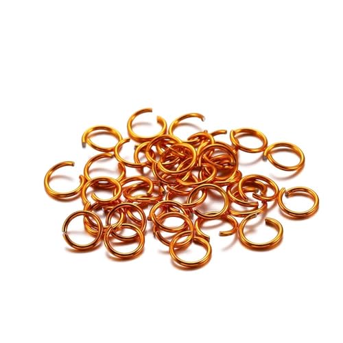 XaoLaoC 300 Stück Bunte Geteilte Biegeringe – 6 mm, 8 mm, 10 mm offene Biegeringe for DIY-Schmuckherstellung und Bastelprojekte(Dark Gold,8mm) von XaoLaoC