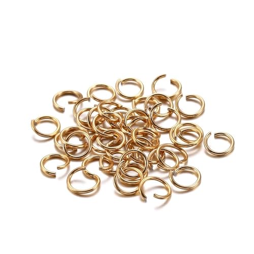 XaoLaoC 300 Stück Bunte Geteilte Biegeringe – 6 mm, 8 mm, 10 mm offene Biegeringe for DIY-Schmuckherstellung und Bastelprojekte(Light Gold,6mm) von XaoLaoC