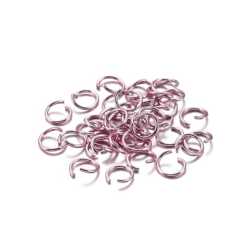 XaoLaoC 300 Stück Bunte Geteilte Biegeringe – 6 mm, 8 mm, 10 mm offene Biegeringe for DIY-Schmuckherstellung und Bastelprojekte(Light Pink,8mm) von XaoLaoC