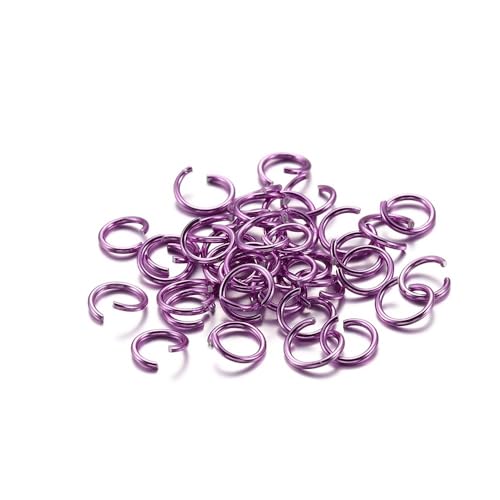 XaoLaoC 300 Stück Bunte Geteilte Biegeringe – 6 mm, 8 mm, 10 mm offene Biegeringe for DIY-Schmuckherstellung und Bastelprojekte(Purple,8mm) von XaoLaoC
