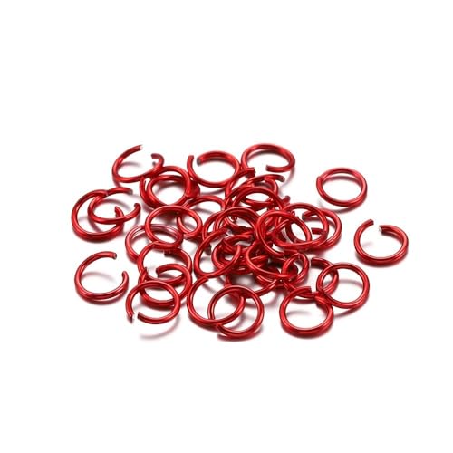 XaoLaoC 300 Stück Bunte Geteilte Biegeringe – 6 mm, 8 mm, 10 mm offene Biegeringe for DIY-Schmuckherstellung und Bastelprojekte(Red,8mm) von XaoLaoC