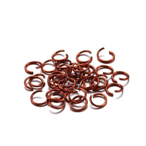 XaoLaoC 300 Stück Bunte Geteilte Biegeringe – 6 mm, 8 mm, 10 mm offene Biegeringe for DIY-Schmuckherstellung und Bastelprojekte(Red Copper,10mm) von XaoLaoC