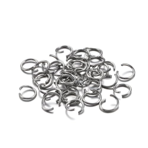 XaoLaoC 300 Stück Bunte Geteilte Biegeringe – 6 mm, 8 mm, 10 mm offene Biegeringe for DIY-Schmuckherstellung und Bastelprojekte(Rhodium,6mm) von XaoLaoC