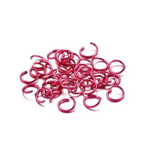 XaoLaoC 300 Stück Bunte Geteilte Biegeringe – 6 mm, 8 mm, 10 mm offene Biegeringe for DIY-Schmuckherstellung und Bastelprojekte(Rose,6mm) von XaoLaoC