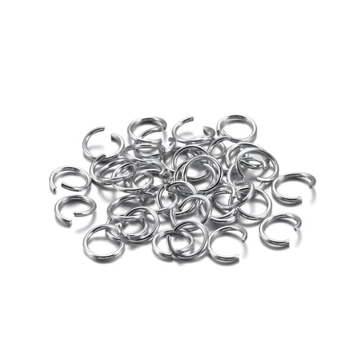 XaoLaoC 300 Stück Bunte Geteilte Biegeringe – 6 mm, 8 mm, 10 mm offene Biegeringe for DIY-Schmuckherstellung und Bastelprojekte(Silver,10mm) von XaoLaoC