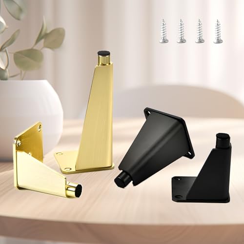 XaoLaoC 4-teiliges verstellbares Möbelbein aus massivem Aluminium, 4er-Set – 2,36 bis 11,8 Zoll Höhe for Wohnzimmer, DIY-Schreibtischprojekte(Black,6cm/2.36inch) von XaoLaoC