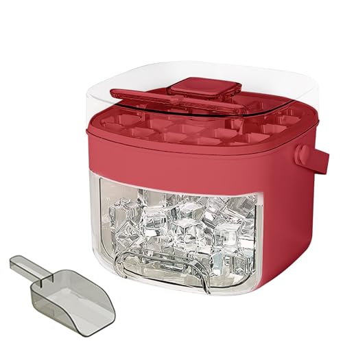 Ice Cúbé Tablett mit Deckel & Griff | Press-Typ Antihaft-Eisbereiter Mülleimer für Gefrierschrank | Große Kapazität Box Form für Küche, Picknick, Camping & Partys | Tragbarer Cúbé-Eimer für den von Xasbseulk