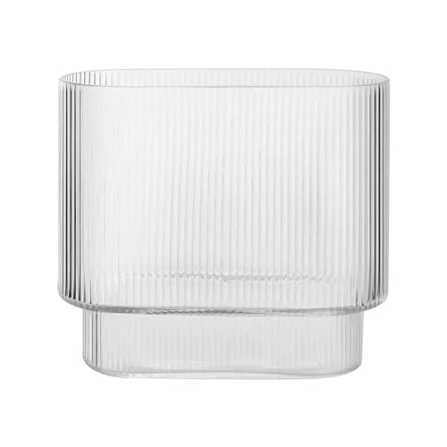 Moderne Blumenvase, dekorative ästhetische Blumenvasen – ästhetische Blumenvase, Glasvase oder Tafelaufsätze, geriffelte moderne Vase für Kaminsims, Esstisch, Bücherregal, Eingang, Tisch von Xasbseulk