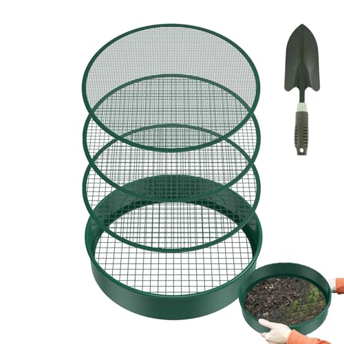 Rundes Gartensieb – Metall Gartensieb Rätsel | Erde Kompostsieb mit 4 Filter Mesh | Gartensieb Rund Kompostsieb | Tragbares Sieb Mesh Tool für Outdoor, Gartenarbeit Rundes Gartensieb – Metall Gartensieb Rätsel | Erde Kompostsieb mit 4 Filter Mesh | Gartensieb Rund Kompostsieb | Tragbares Sieb Mesh Tool für Outdoor, Gartenarbeit von Xasbseulk