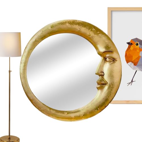 Xasbseulk Badezimmer Wandspiegel | Retro Hexen Mond Spiegel Für Badezimmer Wand - Leichtes Wohnaccessoire Für Küche Wohnheim Mietwohnung Wohnzimmer von Xasbseulk