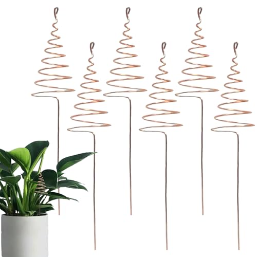 Xasbseulk Elektrokultur Kupfer Gartenantenne - Set Mit 6 Kupferstäben Für Pflanzenwachstum | Stabile Spiraldorne Starke Spitzen Halten Netze Für Gemüsebeete Blumenlandschaft von Xasbseulk