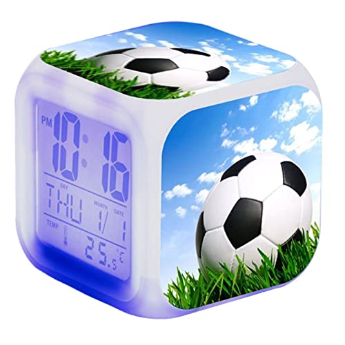 Xasbseulk Fußballuhr | Kinderwecker Fußball mit LED-Display | Würfel-Fußballwecker mit buntem Nachtlicht | Fußballwecker Nachttischdekoration für Jungenzimmer Xasbseulk Fußballuhr | Kinderwecker Fußball mit LED-Display | Würfel-Fußballwecker mit buntem Nachtlicht | Fußballwecker Nachttischdekoration für Jungenzimmer von Xasbseulk
