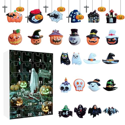 Xasbseulk Halloween Advent Countdown Kalender,Gruselige Statue Deko - 24-tägige Kunstharz Gruselfiguren Für Halloween Schreibtisch Party Zuhause Fensterbank Kamin Xasbseulk Halloween Advent Countdown Kalender,Gruselige Statue Deko - 24-tägige Kunstharz Gruselfiguren Für Halloween Schreibtisch Party Zuhause Fensterbank Kamin von Xasbseulk