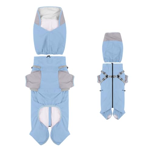 Xasbseulk Hunderegenmantel - Glatter Welpen Regenponcho mit Kapuze - wasserdichte Verstellbare Reflektierende Kleidung Für Hunde In Größen M Bis XL Bei Regenwetter Spaziergängen Und Outdoor Xasbseulk Hunderegenmantel - Glatter Welpen Regenponcho mit Kapuze - wasserdichte Verstellbare Reflektierende Kleidung Für Hunde In Größen M Bis XL Bei Regenwetter Spaziergängen Und Outdoor von Xasbseulk