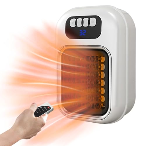 Xasbseulk Smart Heater - Wandmontiert Tragbar Elektrischer Heizlüfter | Heizgerät Mit Fernbedienung Leiser Wärmer Für Zuhause Schlafzimmer Bad Küche Büro Arbeitszimmer Wohnung Restaurant von Xasbseulk