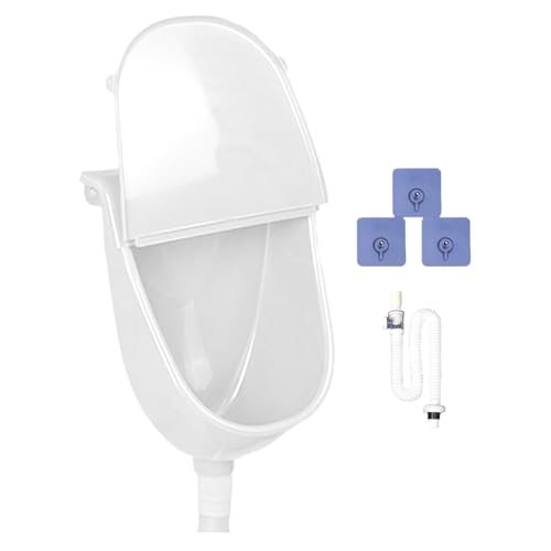 Xasbseulk Wandpissoir Mit Deckel | Spülbares Bad Urinal Mit Abdeckung - Spülung Urinableiter Auslaufsicher Verstellbar Für Haus Wohnheim Camping Fahrzeug von Xasbseulk