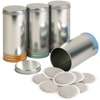 4x Dose für Kaffeepads Silber 4x Dose für Kaffeepads Silber von XavaX