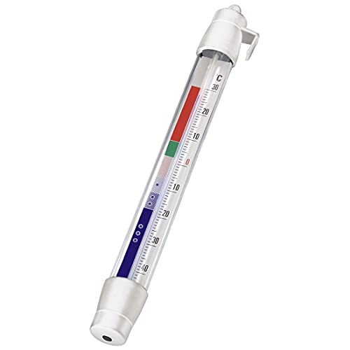 Xavax Analoges Thermometer (zum Aufhängen im Kühlschrank, Gefrierschrank, Tiefkühltruhe, Weinkühlschrank, Minibar, min. -40 Grad, MAX! +30 Grad, Stift) weiß von Xavax