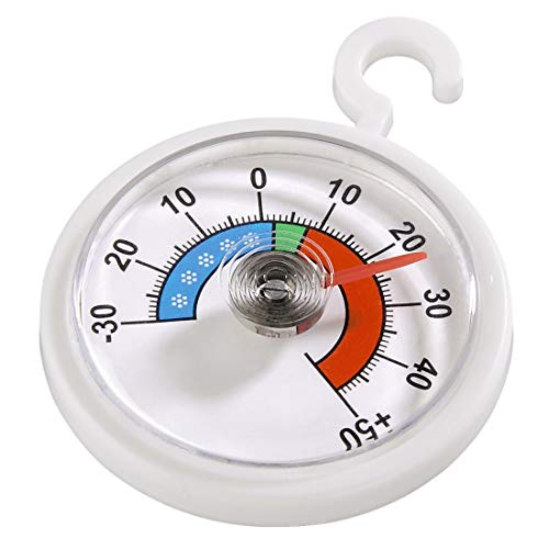 Xavax Analoges Thermometer zum Aufhängen im Kühlschrank, Gefrierschrank, Tiefkühltruhe, Weinkühlschrank, Minibar, min. -30 Grad, max. +50 Grad, rund, weiß von Xavax