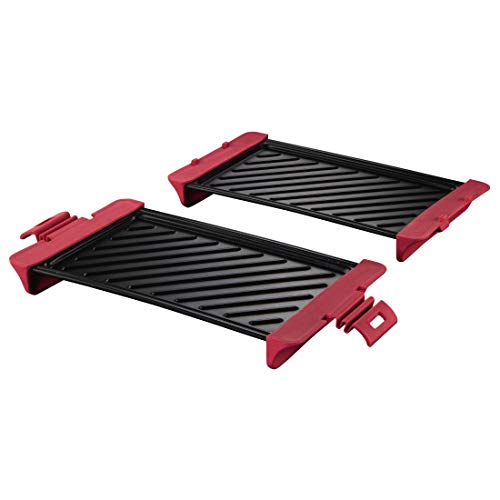 Xavax Grillplatte für Mikrowelle, bis 900 W, 29,5 x 15,1 x 5,8 cm, 2 Stück von Xavax