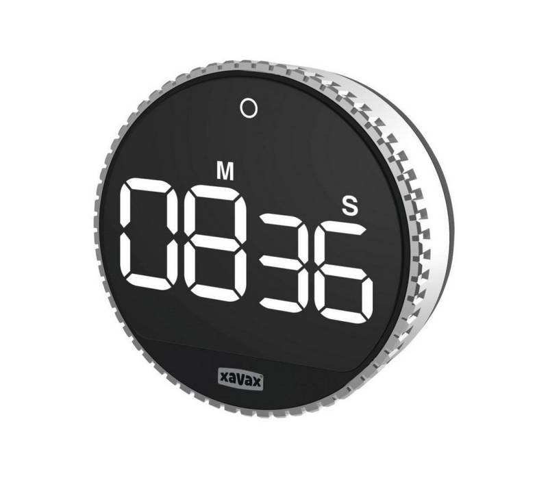 Xavax Küchentimer Xavax Wecker Timer "Rotation" digital Silber/Schwarz LED-Display von Xavax