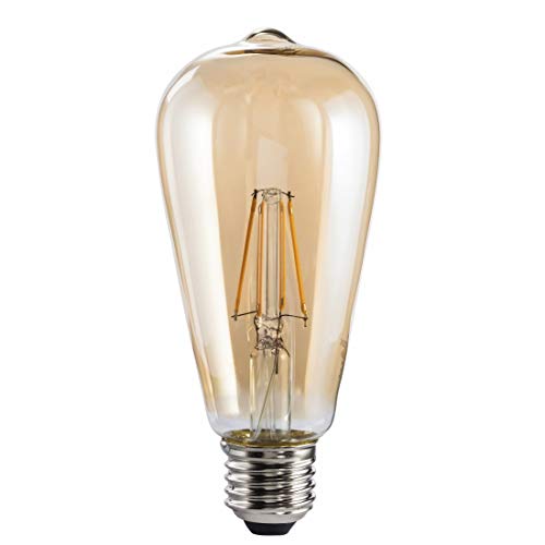 Xavax LED-Filament E27, 685lm ers. 53W, Vintagelampe, dimmbar, amber-warmweiß von Xavax