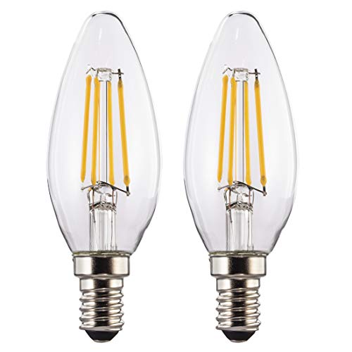 Xavax E14 LED Lampe Filament 2er-Pack (4W ersetzt 40W, 470 Lumen, Warmweiß (2700 K) Doppelpack von Xavax