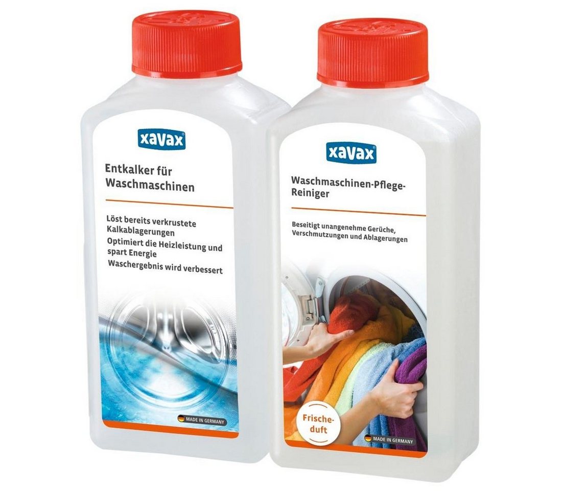 Xavax Reinigungs-Set, Waschmaschinen Pflege, 2 x 250 ml Maschinenpfleger von Xavax