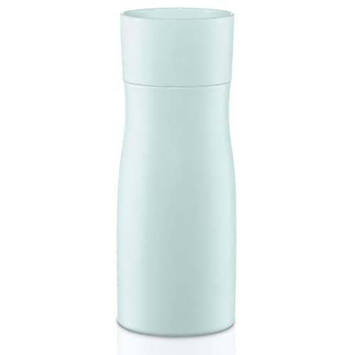 Xavax Thermobecher 400 ml (Isolierbecher mit Trinköffnung Quick Press Verschluss, Coffee to go Becher für 7h heiß/9h kalt, To Go Becher mit Schraubverschluss, Edelstahl Thermobecher to go) pastellblau von Xavax