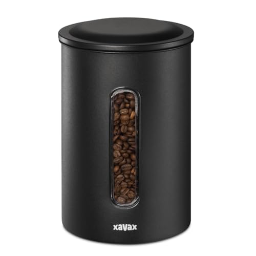 Xavax | Vorratsdose für Kaffee aus Edelstahl (Kaffeekanne, große Kapazität, mehr als 1 kg Kaffee, geeignet für alle Lebensmittel) Mattschwarz von Xavax