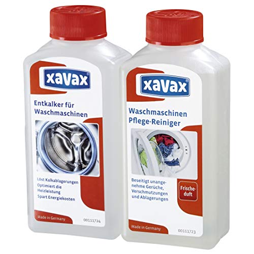 Xavax Waschmaschinen Entkalker Pflege-Set, Entkalker plus Reiniger mit Frische-Duft (2 x 250 ml) von Xavax