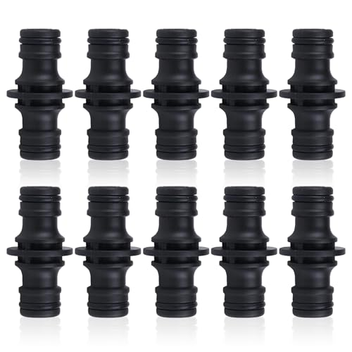 Xbessc 10 Stück 1/2 Zoll Doppel Stecker Schlauchverbinder Extende Gartenschlauch Verbinder Schwarz Schlauchkupplung Schlauch Kupplung für Autowäsche und Gartenschlauch Rohr Verbinden von Xbessc