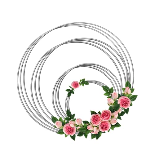 Xbessc 12 stück Metallringe zum Basteln Metallkranz Dekoring Metall zum Aufhängen Metallring Deko Ringe für DIY Floral Hoop Wandbehang Hochzeitskranz Weihnachtsdekoration 10/12/15/20cm von Xbessc