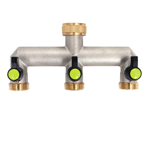Xbessc 3/4 Zoll Wasserhahn Wasserverteiler 3fach Vernickelt Messing Wasseranschluss Verteiler mit Individuellem Absperrhähnen 3 Wege Verteiler Wasser für Bewässerungssysteme und Gartenbewässerung Xbessc 3/4 Zoll Wasserhahn Wasserverteiler 3fach Vernickelt Messing Wasseranschluss Verteiler mit Individuellem Absperrhähnen 3 Wege Verteiler Wasser für Bewässerungssysteme und Gartenbewässerung von Xbessc