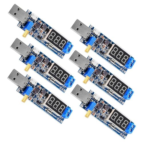 Xbsduih 6-Teiliges USB-Buck-Boost-Konverter-Set 3,5 V-12 V auf 1,2 V-24 V DC-DC Step-Up-Step-Down-Stromversorgungsmodul Spannungsregler-Set-Kit von Xbsduih