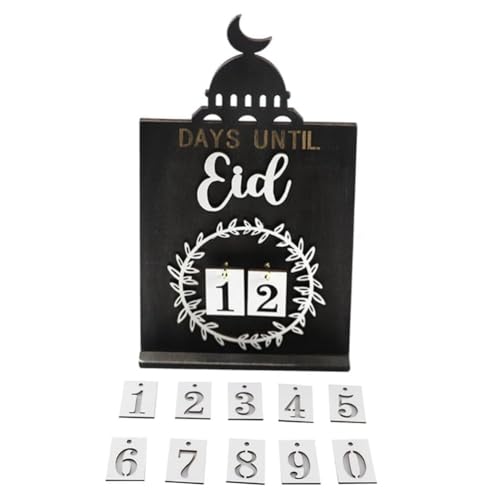 Xbsduih Countdown-Kalender Eid Al-Fitr Desktop-Ornament Kalender Bis Eid Al-Fitr Countdown-Dekorationen Bauernhaus Aus Langlebig Einfache Installation Einfach zu Verwenden -B von Xbsduih