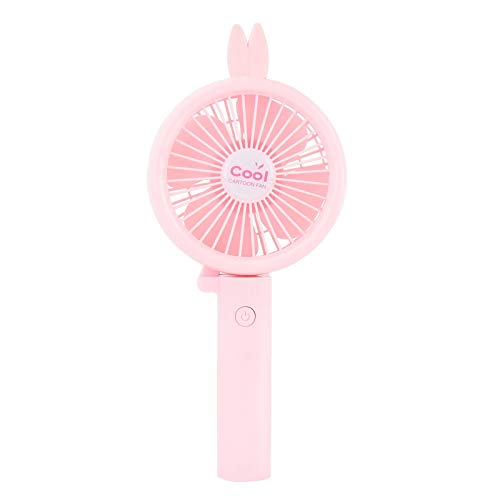 Xbsduih Mini Cartoon Hand Mit Tragbaren USB Faecher Falter Student Elektrischer Faecher Tragbare Schlafsaal Kleinen Wind Kleine Buero Faecher Rosa Ohr von Xbsduih