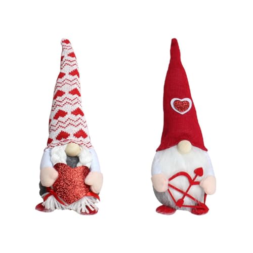 Xbsduih Valentinstags-Gnomen-PlüschsetValentinstags-Gnomen-Set 2er-Set Herr und Schwedische Tomte-Gnomen Valentinsgeschenke von Xbsduih