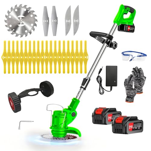 Akku-Rasentrimmer 21V Elektrischer Rasentrimmer - Rasentrimmer Mit 4.0AH Akku-Batteriebetriebener Garten-Rasen-Unkraut-Trimmer Elektro-Trimmer Gartenkantenfräser mit 3 Arten Klingen für Garten, Hof Akku-Rasentrimmer 21V Elektrischer Rasentrimmer - Rasentrimmer Mit 4.0AH Akku-Batteriebetriebener Garten-Rasen-Unkraut-Trimmer Elektro-Trimmer Gartenkantenfräser mit 3 Arten Klingen für Garten, Hof von Xbzzgmg