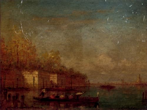 XcBAIHOUD Bekannt Bilder Canvas Wand Kunstdrucken Aufbruch in Einer Fähre in Der Lagune Von Venedig Von Calderon Natur Leinwand Kunst Wanddekoration für Zimmer 60x90cm von XcBAIHOUD