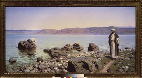 XcBAIHOUD Bekannt Bilder Canvas Wand Kunstdrucken Jesus am See GenezarethJesus am See Genezareth von Wassili Dmitrijewitsch Polenow Natur Leinwand Kunst Wanddekoration für Zimmer 60x90cm von XcBAIHOUD