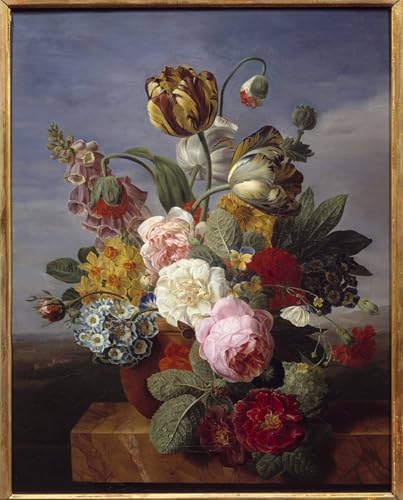 XcBAIHOUD Bekannt Leinwandbilder Deko Bilder Leinwandgemälde Blumen in einer Vase Gemälde von Jan Frans Van Dael Wand Wanddekoration für Zimmer 60x90cm von XcBAIHOUD