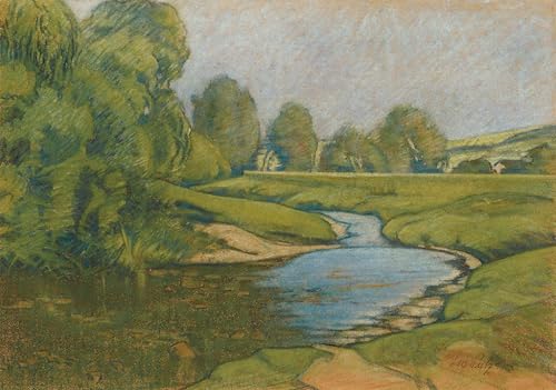XcBAIHOUD Bekannt Leinwandbilder Deko Bilder Leinwandgemälde Frühlingslandschaft Leo Putz Wand Wanddekoration für Zimmer 60x90cm von XcBAIHOUD