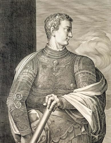 XcBAIHOUD Bekannt Leinwandbilder Deko Bilder Leinwandgemälde Gaius Caesar Caligula' Kaiser von Ad gestochen von Tiziano Vecelli Wand Wanddekoration für Zimmer 60x90cm von XcBAIHOUD