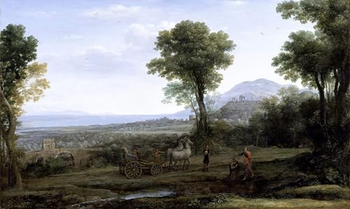 XcBAIHOUD Bekannt Leinwandbilder Deko Bilder Leinwandgemälde Landschaft mit der Taufe des Eunuchen durch den Heiligen Philipp von Claude Lorrain Wand Wanddekoration für Zimmer 60x90cm von XcBAIHOUD