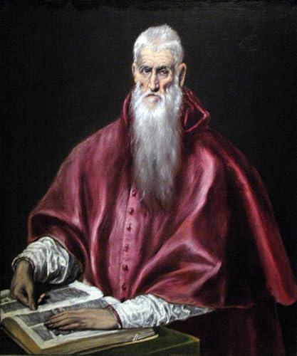XcBAIHOUD Berühmte Gemälde Kunstdruck Wanddeko Wand Modern Canvas Leinwandbild Der Heilige Hieronymus Als Student Von El Greco Wall Decoration Bilder für Wohnzimmerdekoration 60x90cm von XcBAIHOUD