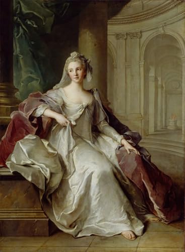 XcBAIHOUD Berühmte Gemälde Kunstdruck Wanddeko Wand Modern Canvas Leinwandbild Madame Henriette De France als Vestalin von Jean Marc Nattier Wall Decoration Bilder für Wohnzimmerdekoration 60x90cm von XcBAIHOUD