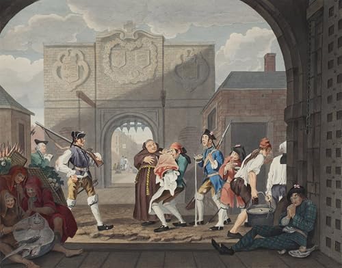 XcBAIHOUD Berühmte Gemälde Kunstdruck Wanddeko Wand Modern Canvas Leinwandbild das Tor von Calais oder das Roastbeef der alten Illustration von William Hogarth für Wohnzimmerdekoration 60x90cm von XcBAIHOUD