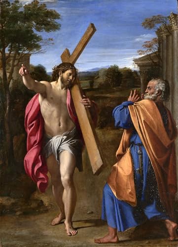 XcBAIHOUD Berühmte Gemälde Moderne Wandbild Kunstdruck Wand Dekoration Domine Quo Vadis von Annibale Carracci Wandposter Kunstdruck für Wohnzimmerdekoration 60x90cm von XcBAIHOUD