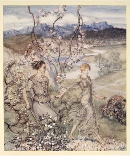 XcBAIHOUD Kunstdruck Wanddeko Wand Modern Canvas Leinwandbild Dann Gingen sie hand in hand in das land, das nach fruchtblüten und honig riecht von arthur rackham für Wohnzimmerdekoration 60x90cm von XcBAIHOUD